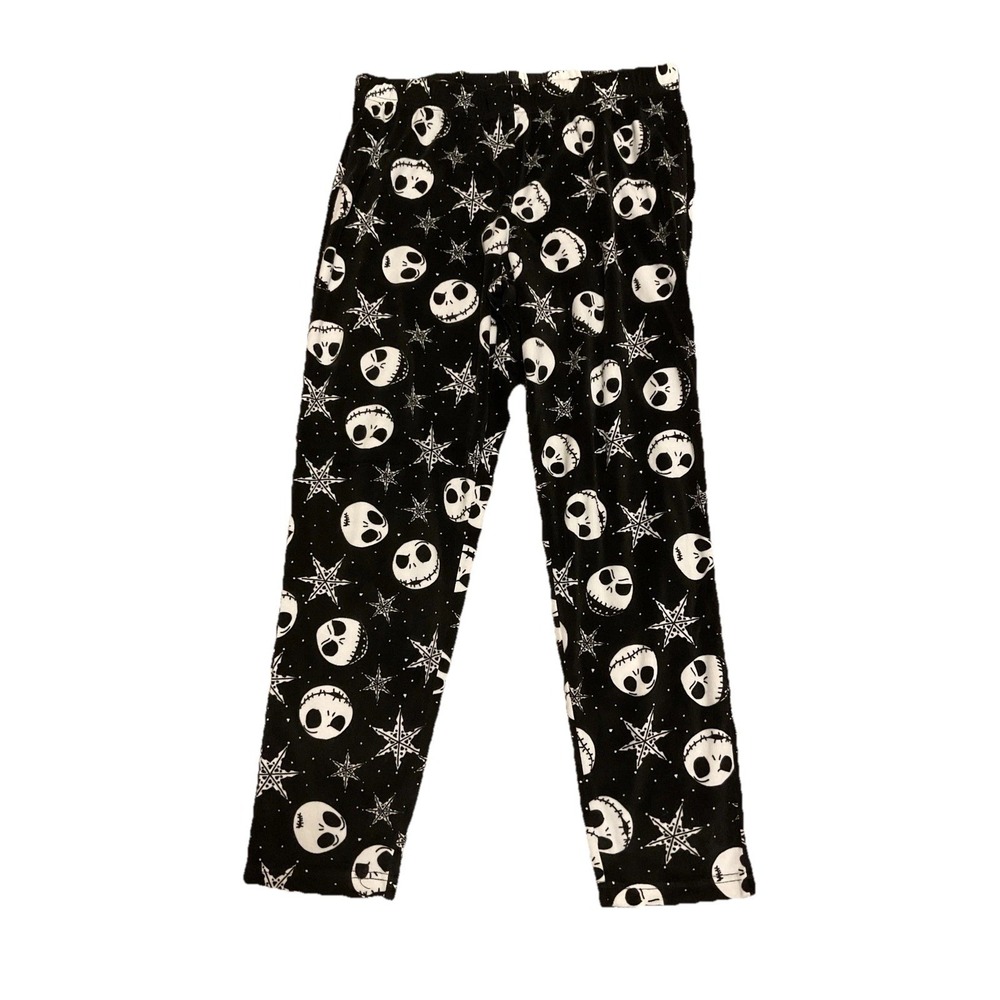 Disney Nightmare Before Christmas Velour Pajama Pants Snowflake Women's M (8-10)